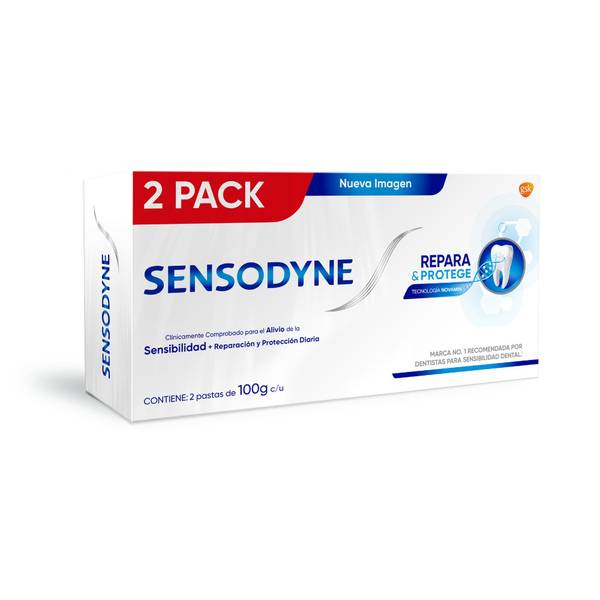 Sensodyne crema dental para reparar y proteger (pack 2 x 100 g)