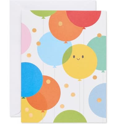 Carlton All Occasion Balloons Vertical Fold Birthday Cards, 5.19x3.94 in, Assorted (10 ct)