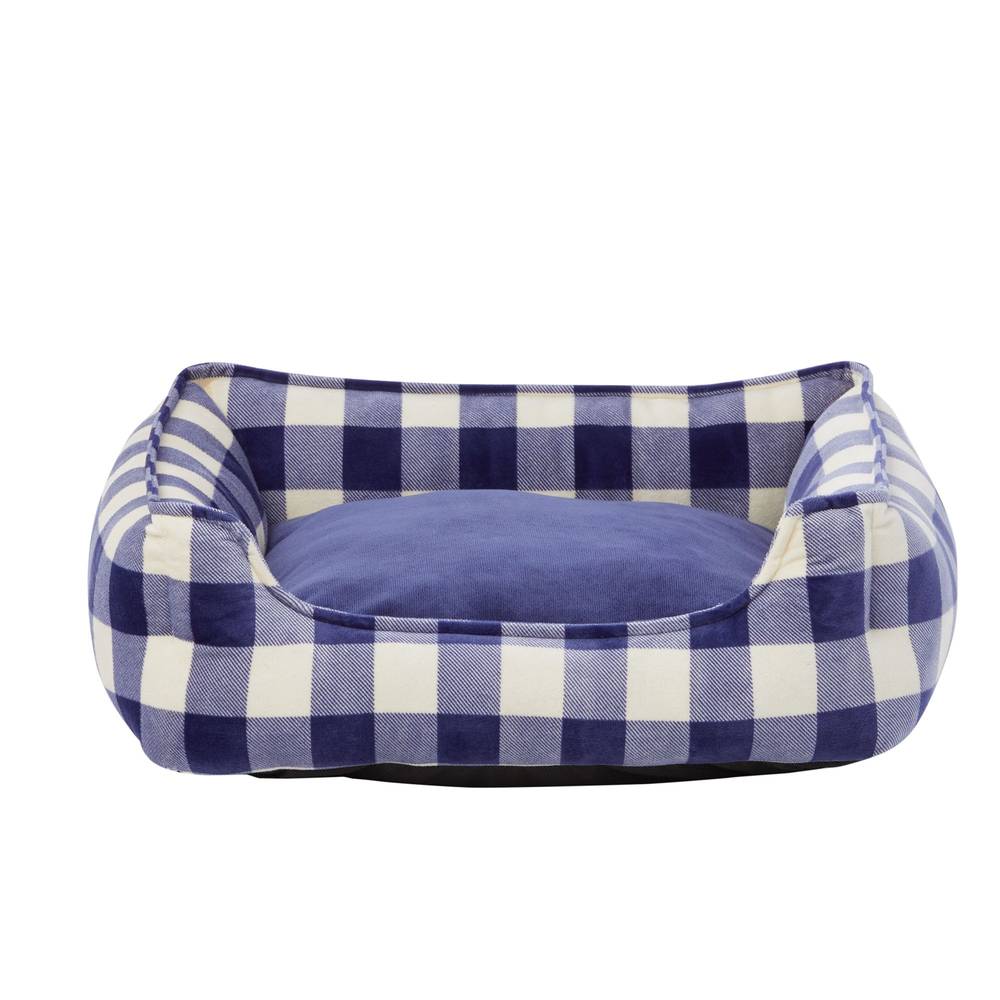 Value Beds Blue Gingham Cuddler Dog Bed (Color: Blue, Size: 18\"L X 20\"W X 35.43\"H)