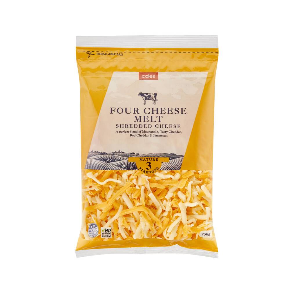 Coles Four Cheese Melt Shredded (250g)