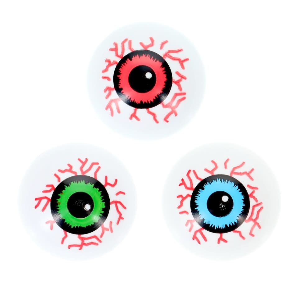 Seasonal Collection Halloween Decorative Eyeball, Assorted Colors, 15-pc Pack.