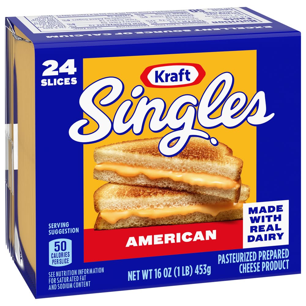 Kraft Singles American Cheese Slices (16 oz, 24 ct)