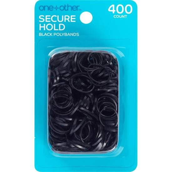 one+other Secure Hold Black Polybands, 400CT