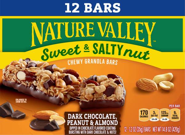 Nature Valley Sweet & Salty Nut Dark Chocolate Peanut & Almond Granola Bars (12 ct)