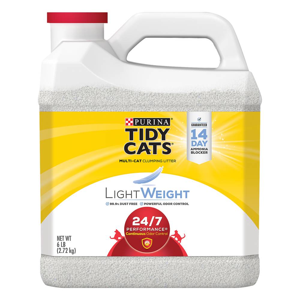 Tidy Cats Purina Light Weight Low Dust 24/7 Performance Multi Cat Litter Clumping Cat Litter (6 lbs)