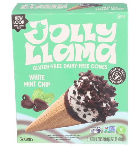 Jolly Llama White Mint Chip Cones