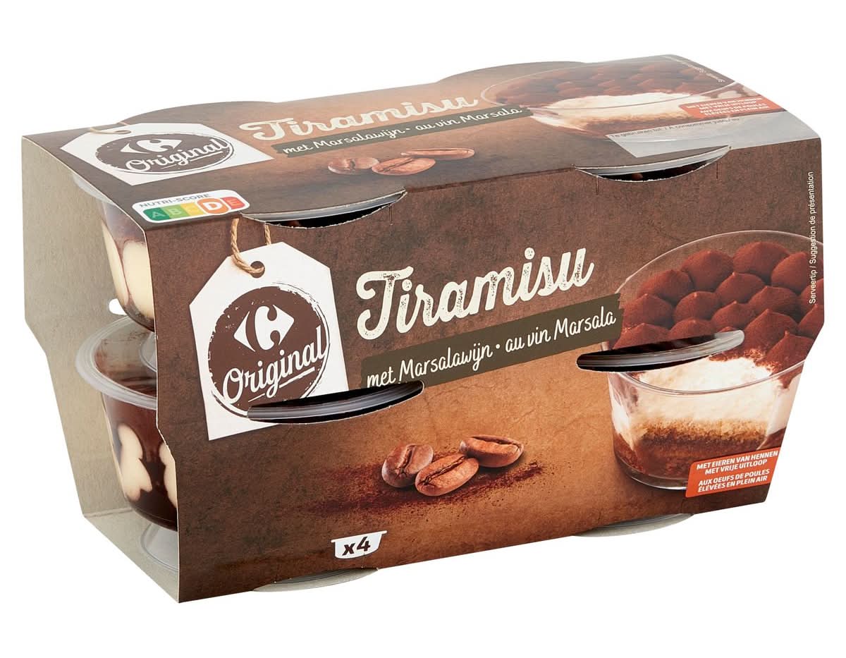 Carrefour Original Tiramisu au Vin Marsala 4 x 90 g