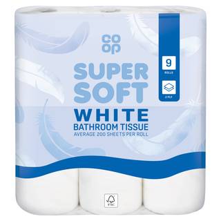 Co-op Soft White Bathroom Tissue 9 Rolls 2-Ply