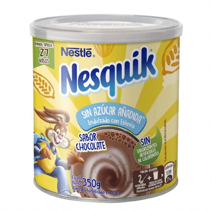 Nesquik saborizante chocolate sin azúcar añadida (tarro 350 g)