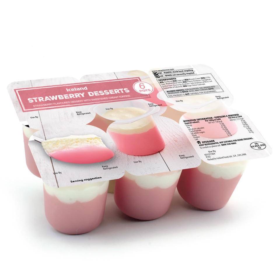 Iceland Dessert With Sweetened Cream Topping (strawberry)