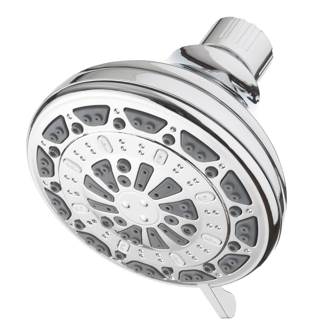 Project Source 6 -Spray Chrome 3-in Round Shower Head 1.8 GPM