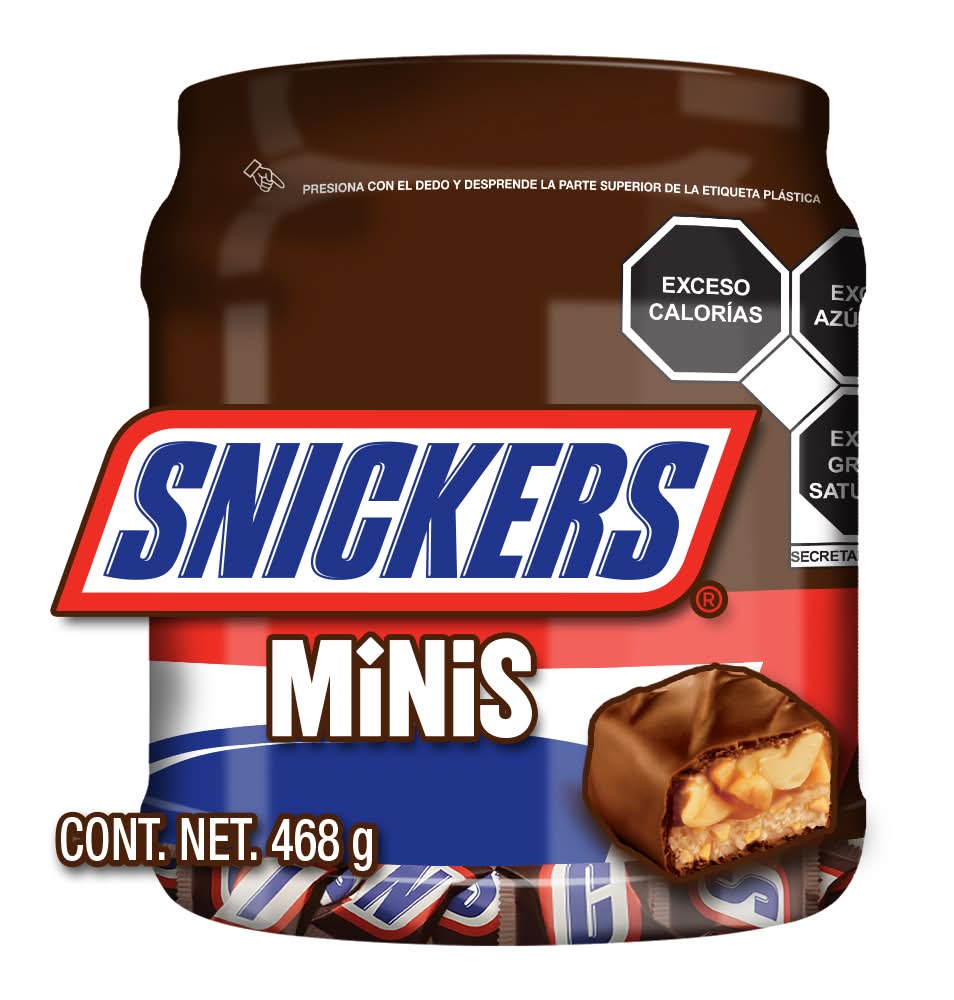 Snickers · Chocolates minis, caramelo-cacahuate-nougat (52 un)