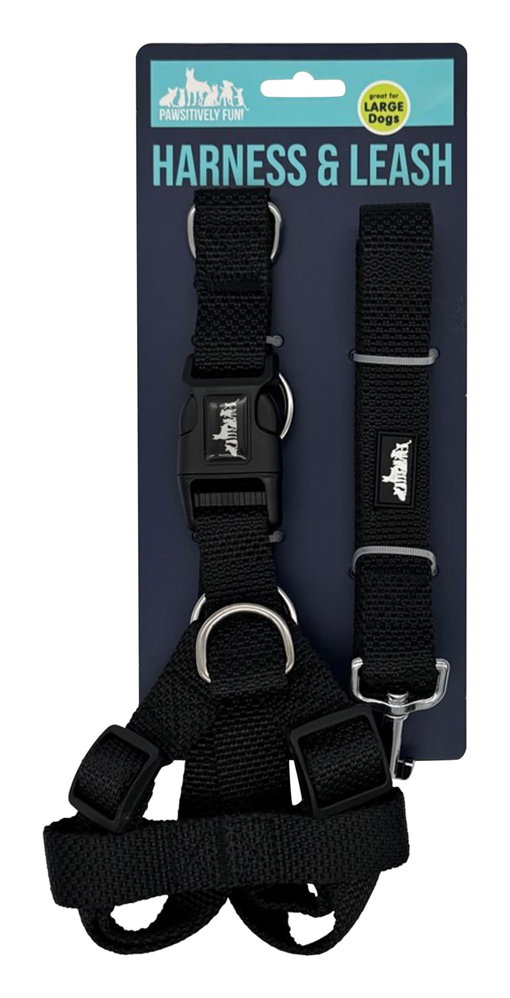 Pawsitively Fun! Pet Harness & Leash Extra Large Black