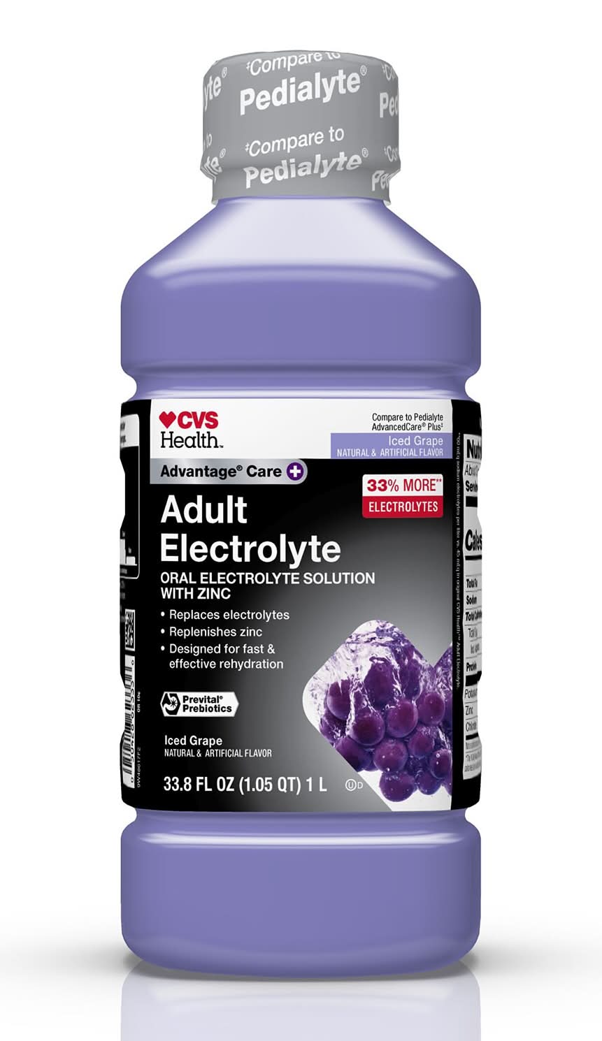 CVS Health Advantage Care Plus Electrolyte Solution, Iced Grape (33.8 fl oz)