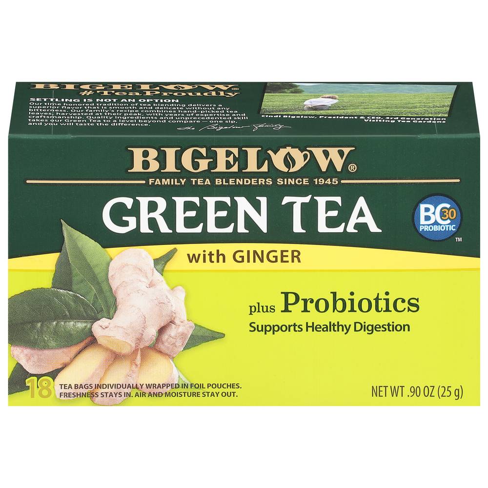 Bigelow Green Tea Bags, Ginger (25 g, 18 ct)