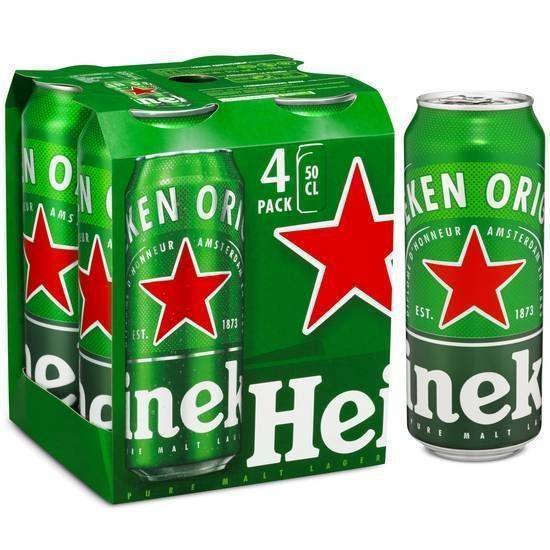 Heineken bière blonde can 4x50cl 5°
