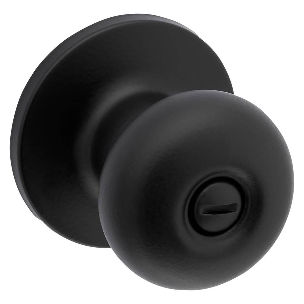 RELIABILT Baron Matte Black Interior Bed/Bath Privacy Door Knob | 93570-012