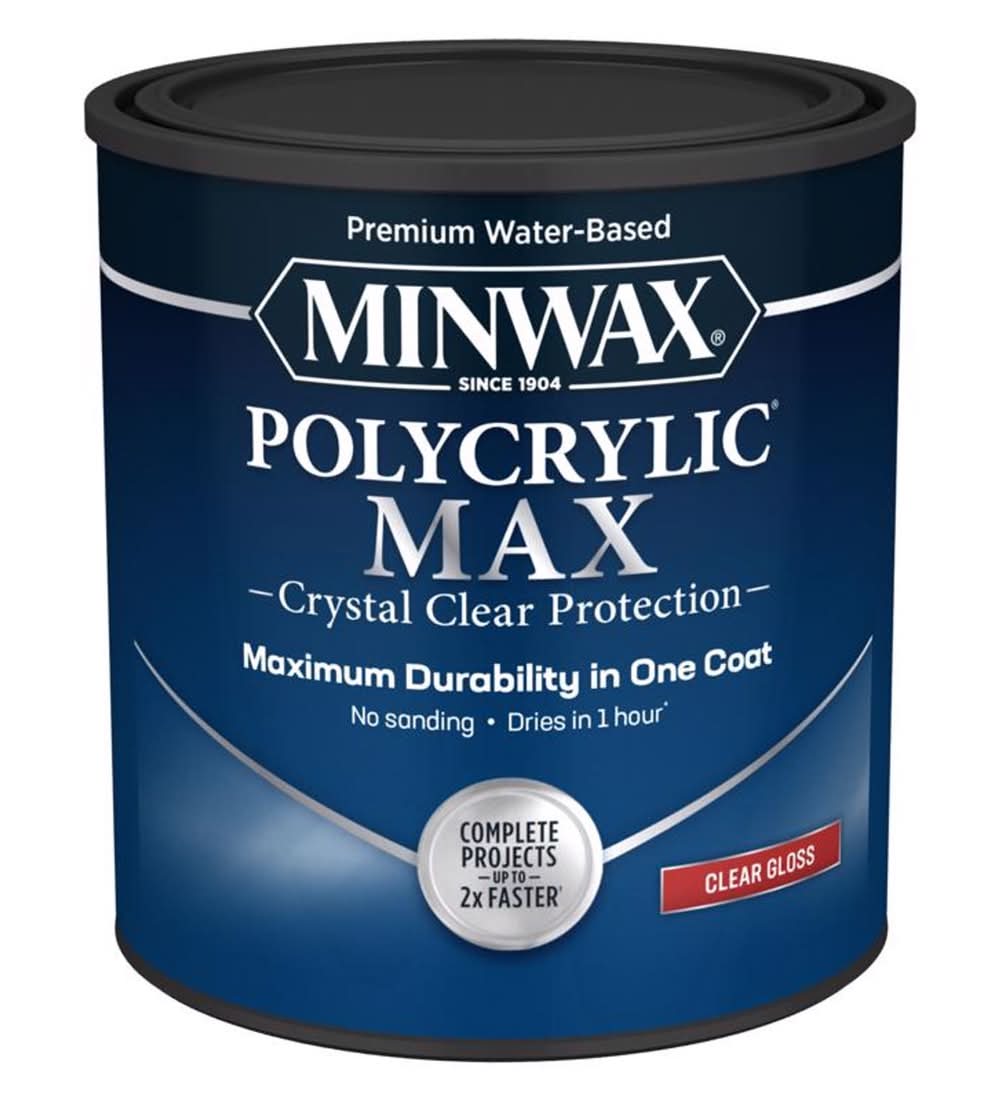 Minwax Polycrylic Max Gloss Clear Water-Based Polycrylic 1 Qt