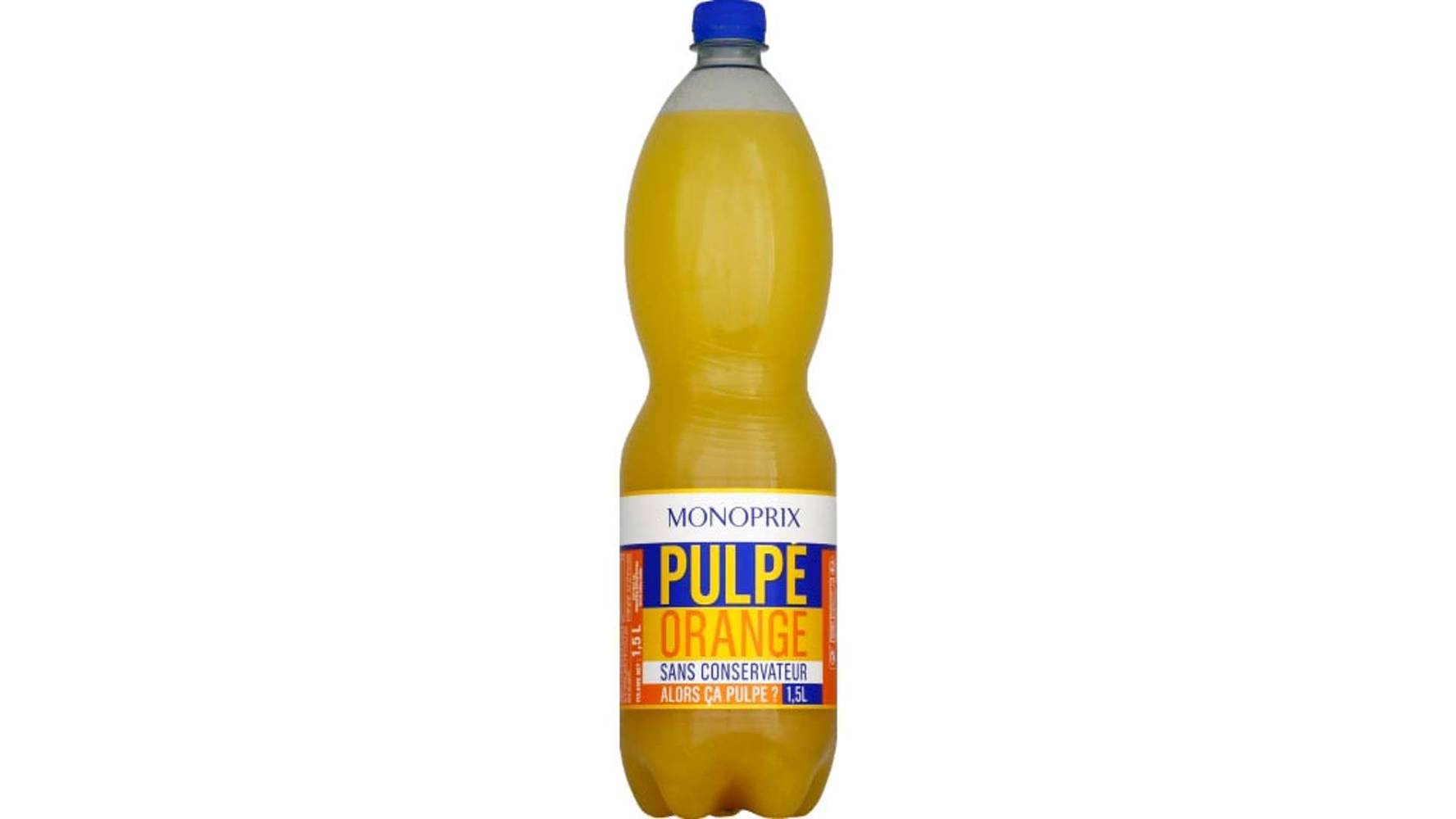Monoprix - Pulpé de fruit, orange (1,5L)