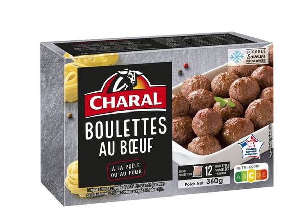 Charal - Boeuf congelé boulettes, 12 pcs