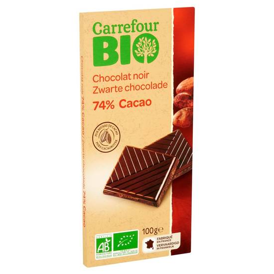 Carrefour Bio Chocolat Noir 74% Cacao 100 g