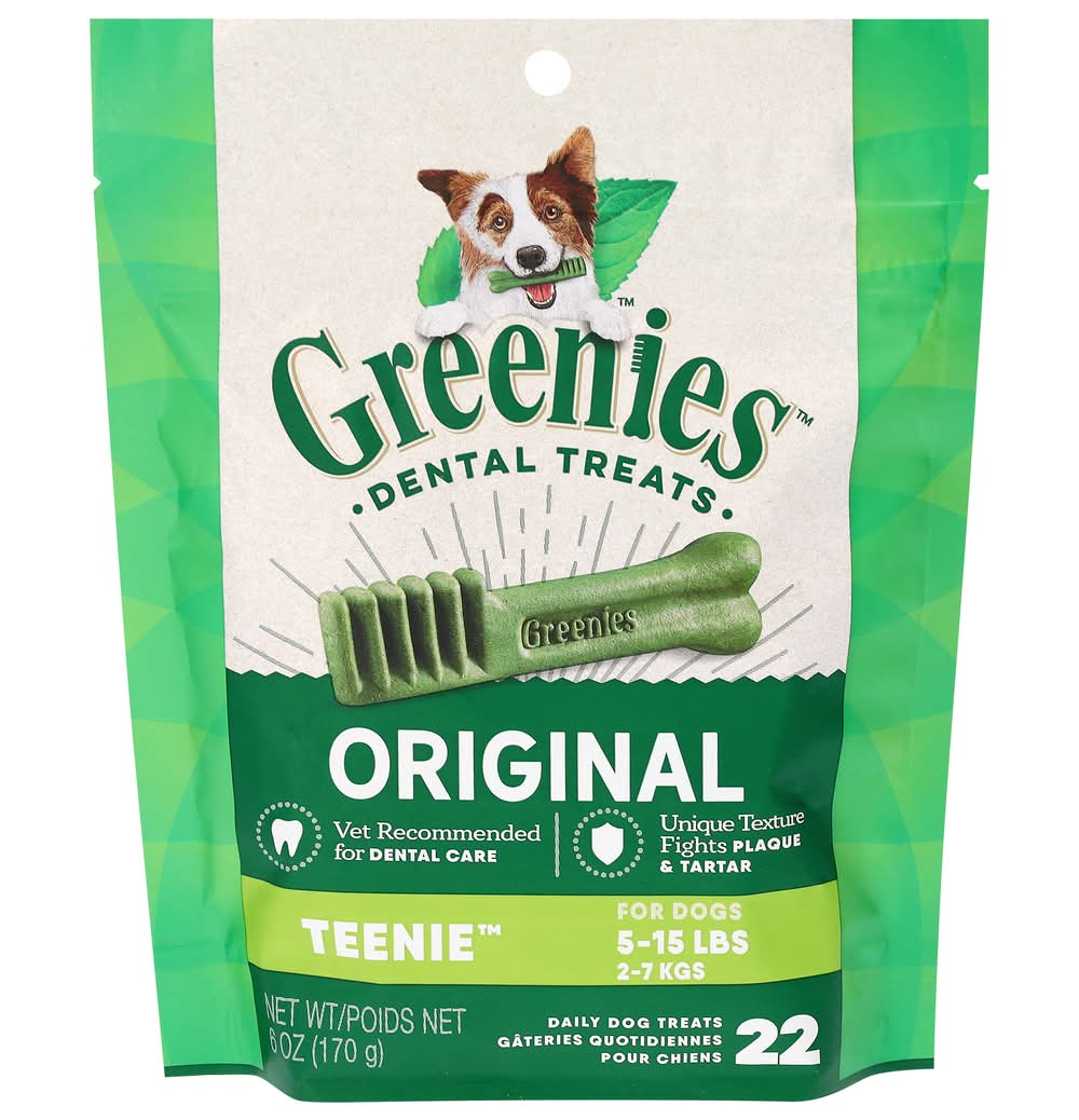 Greenies Teenie Natural Dental Care Dog Treats, Original (6 oz)