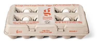 Good & Gather Cage Free White Fresh Eggs, L (36 oz, 18 ct)
