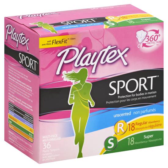 Playtex Regular & Super Absorbency Sport Tampons (36 ct)