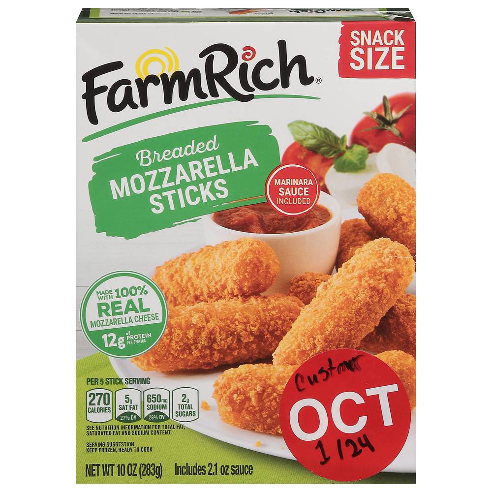 Farm Rich Snack Size Breaded Mozzarella Sticks (10 oz)