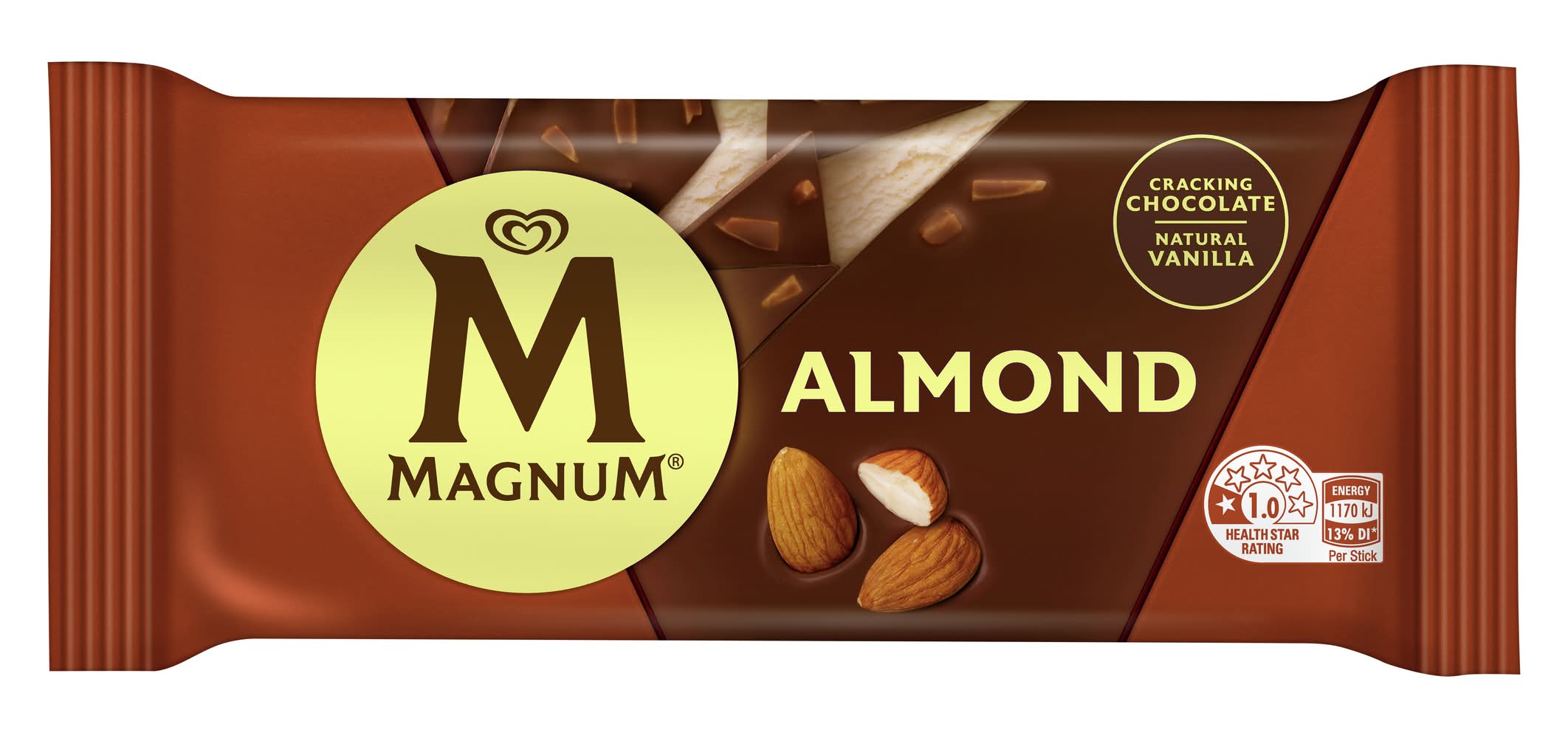 Magnum Almond Ice Cream Bar, Vanilla (110mL)
