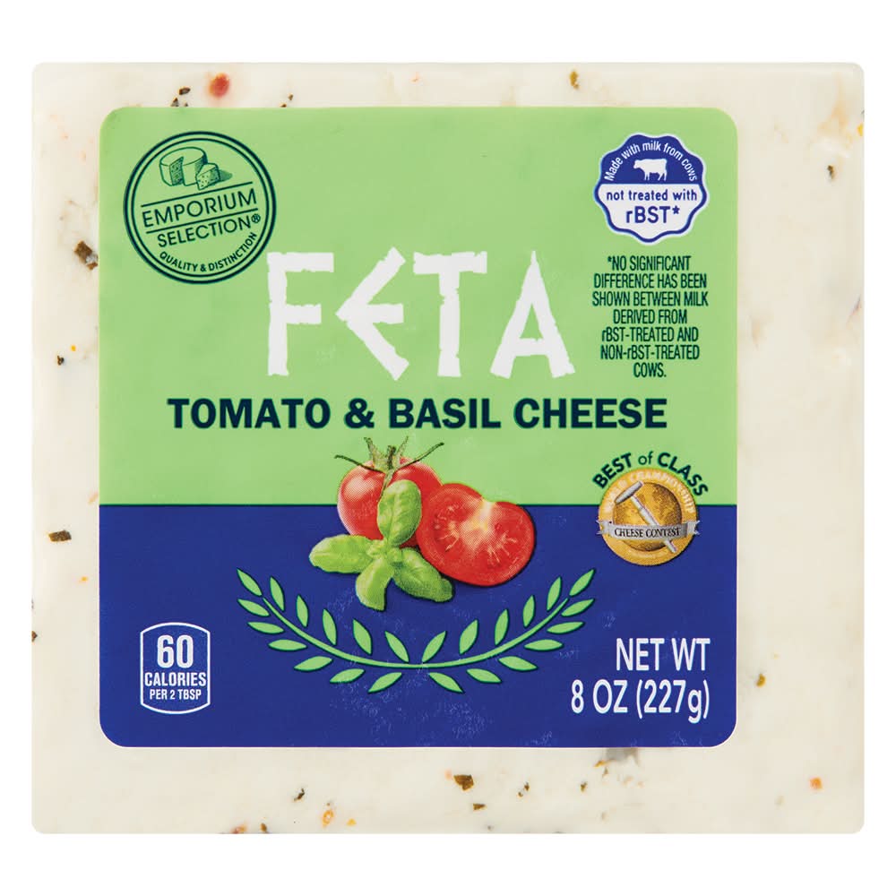 Emporium Selection Feta Cheese, Tomato-Basil (8 oz)