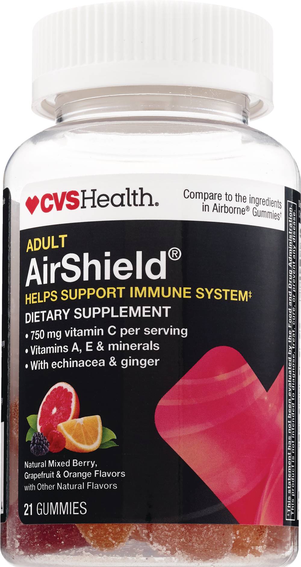 Airshield Adult Support Gummies ( mixed berry-grapefruit-orange)