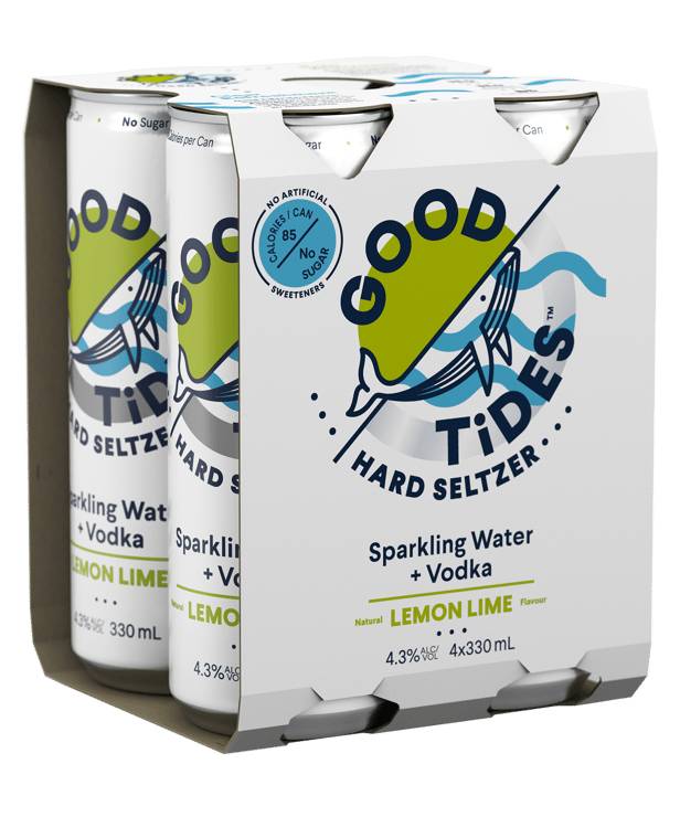 Good Tides Lemon Lime Seltzer 4.3% Can 4X330Ml