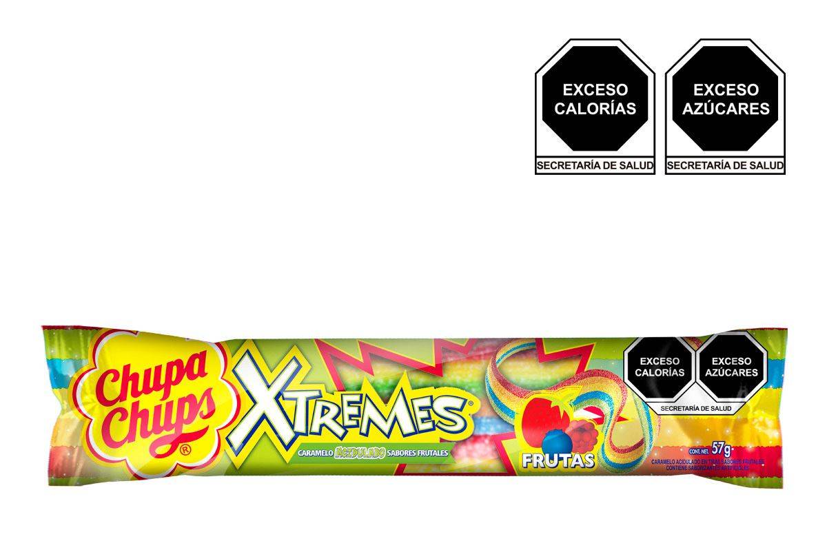Chupa Chups · Xtremes caramelo sabores frutales (57 g)