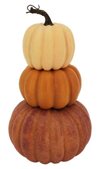 Ashland Decorative Pumpkin Stack, 14 in, Cream, Orange & Red