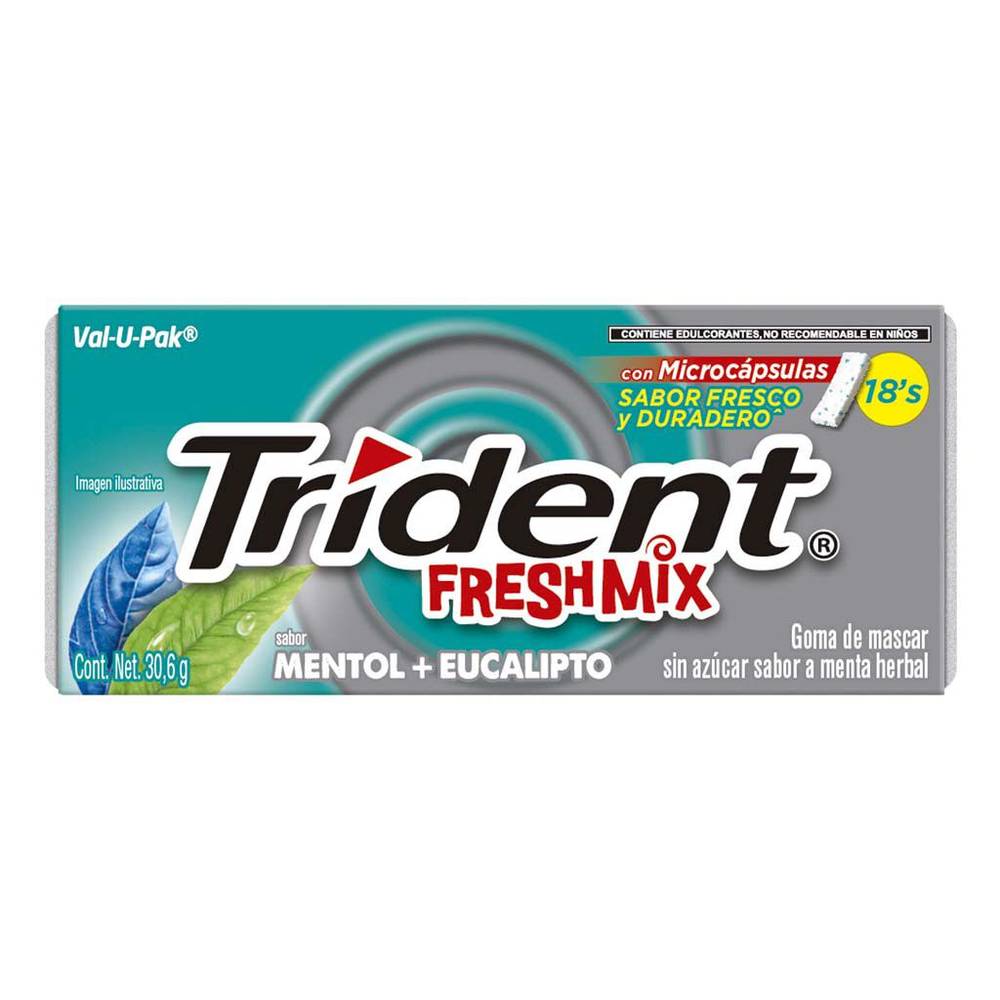 Trident · Goma de mascar freshmix menta (30 g)