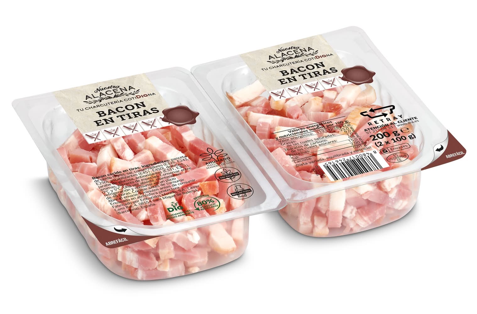 Bacon En Tiras Nuestra Alacena De Dia Bandeja 2 X 100 G