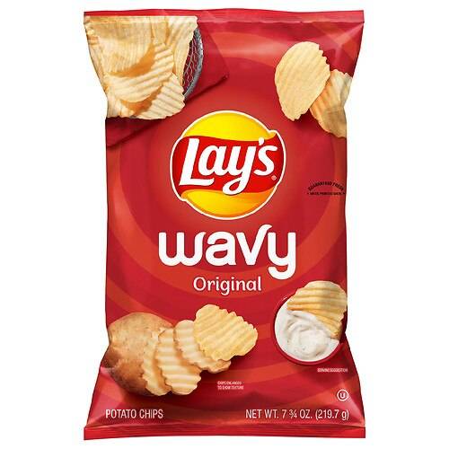 Order Lay's Wavy Potato Chips Original - 7.75 oz food online from Walgreens store, Danville on bringmethat.com