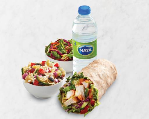 Wrap + 2 Side Salads + Bottled Water Combo