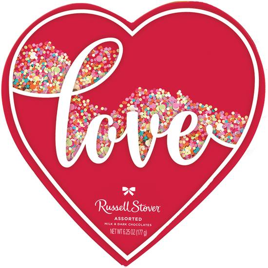 Order Russell Stover Valentine's Day Love Confetti Heart Assorted Milk Chocolate & Dark Chocolate Gift Box, 6.25 oz food online from CVS store, Providence County on bringmethat.com