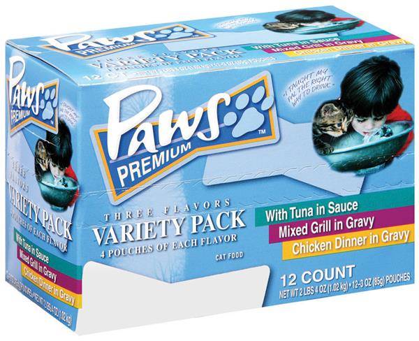 Paws Premium Variety Pack Cat Food 12Ct