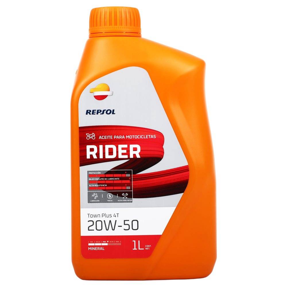 Repsol aceite para moto rider town plus 4t 20w - 50 cp - 1