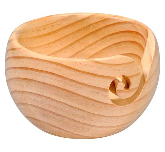 Loops & Threads Light & Dark Pinewood Yarn Bowl, Brown
