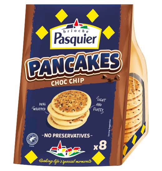 Brioche Pasquier Choc Chip, Light & Fluffy Pancakes (8 pack)