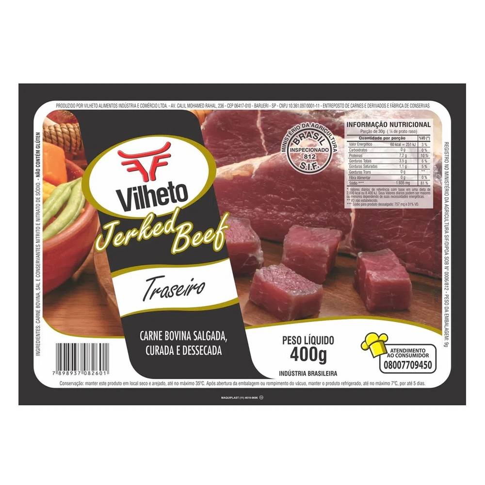 Vilheto carne seca traseiro (400 g)