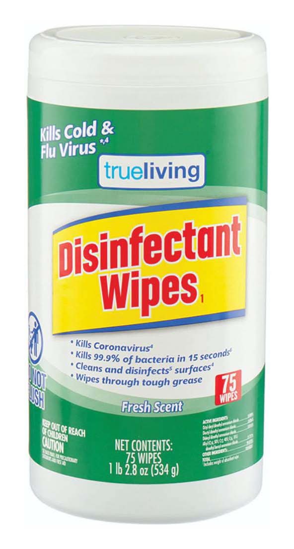 True Living Disinfectant Wipes, Fresh (534 g, 75 ct)