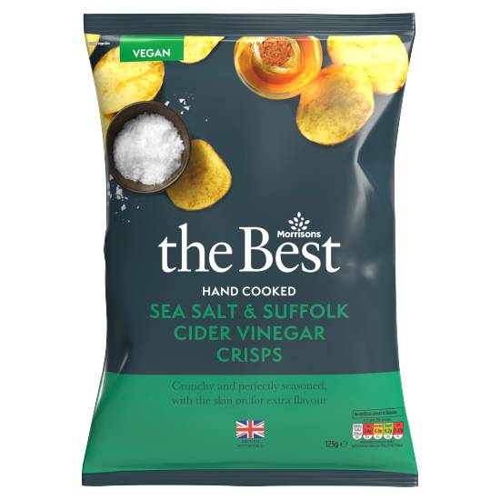 Morrisons Sea Salt & Suffolk Cider Vinegar, The Best Hand Cooked Crisps (125g)