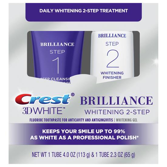 Crest 3d White Brilliance Whitening 2-step Treatment