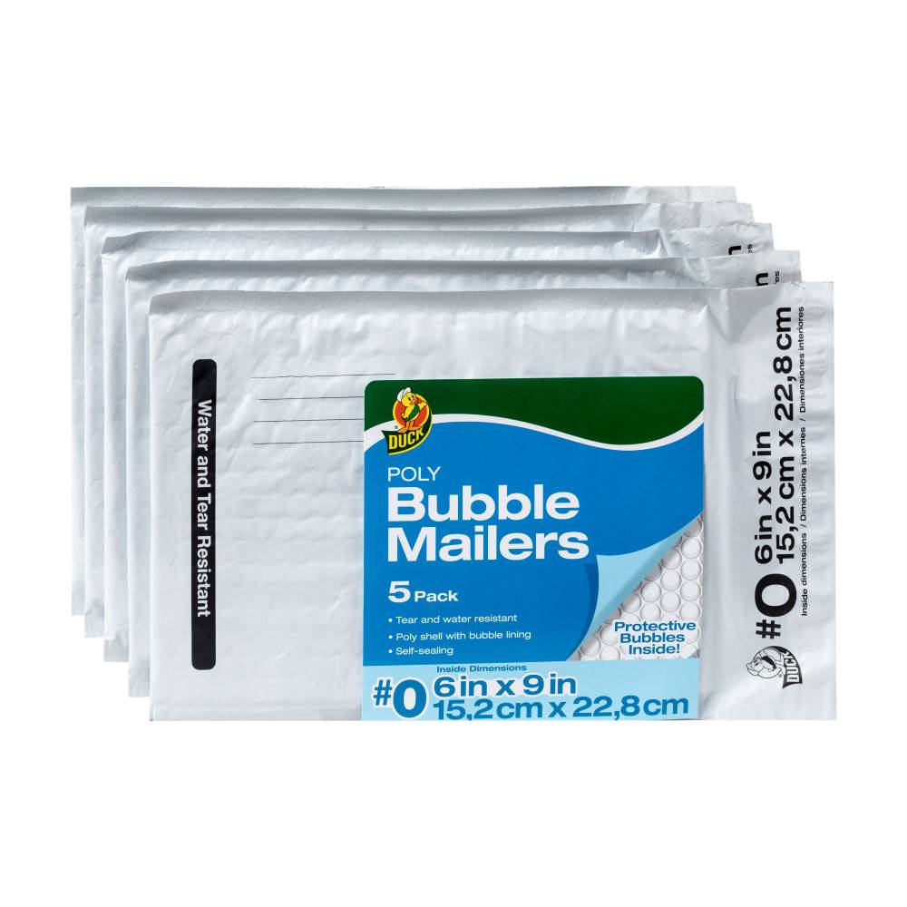 Duck Poly Bubble Mailer, 6 x 9 inch (5 ct)