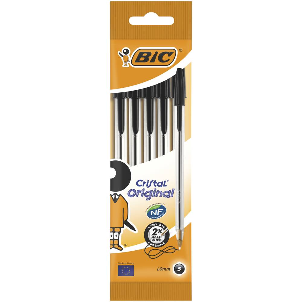 Bic - Cristal original stylos bille (1.0 mm/noir)